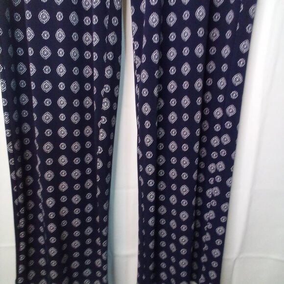 Vince Camuto Pants Women S Pull On Elastic Waist Soft Stretched Pattern Blue - Picture 6 of 16